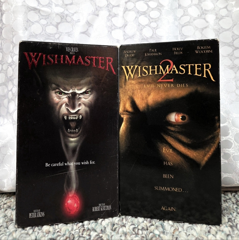 Wishmaster 1 & 2 VHS Tapes (Horror)